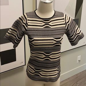 Black and cream heavy knit shirt